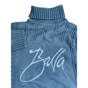 Vintage Balla Sweater Mens XL Gray Turtle Neck Pullover Y2K Wool Blend logo